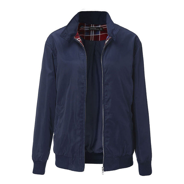 Zanzea Fashion Coats 2016 Autumn Women Casual Outerwear Long Sleeve Tartan Lined Zippered Pockets Bomber Jacket Coat Plus